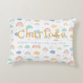 Pastel Boho Rainbow Cloud Pattern Accent Kussen (Achterkant)