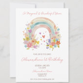 Pastel Boho Rainbow Floral 1e verjaardag Kaart