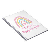 Pastel Boho Rainbow Gepersonaliseerd Meisje Notitieboek (Rechterzijde)