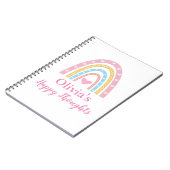 Pastel Boho Rainbow Gepersonaliseerd Meisje Notitieboek (Linkerzijde)