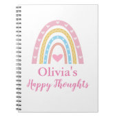 Pastel Boho Rainbow Gepersonaliseerd Meisje Notitieboek (Voorkant)