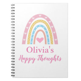 Pastel Boho Rainbow Gepersonaliseerd Meisje Notitieboek