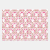 Pastel Boho Rainbow Minimalist Girl 1ste verjaarda Inpakpapier Vel (Voorkant 3)