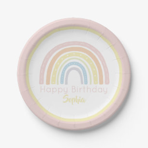 Pastel Boho Rainbow Papieren Bordje