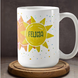 Pastel Boho Rainbow Sunshine Stippen Naam op maat Koffiemok