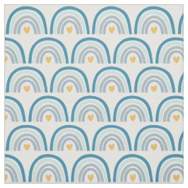 Pastel Boho Rainbows-Blues, Mint en Gold Fabric Stof