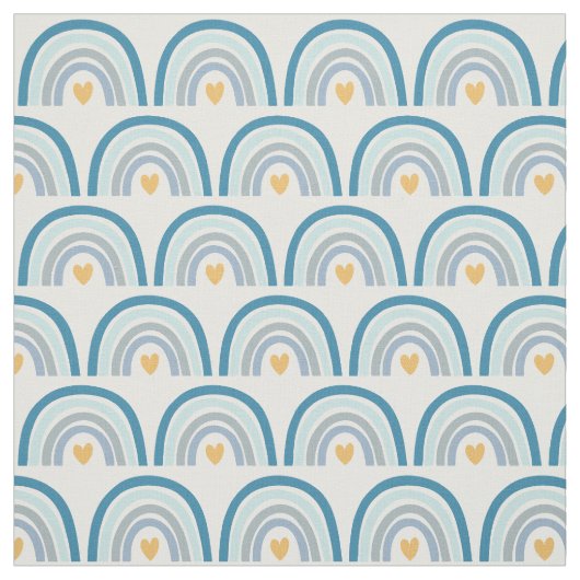 Pastel Boho Rainbows-Blues, Mint en Gold Fabric Stof (Swatch)