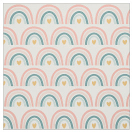 Pastel Boho Rainbows-Pinks, Blues, Gold Fabric Stof