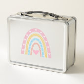 Pastel boho regenboog en harten Aangepaste school  (Achterkant)