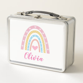 Pastel boho regenboog en harten Aangepaste school
