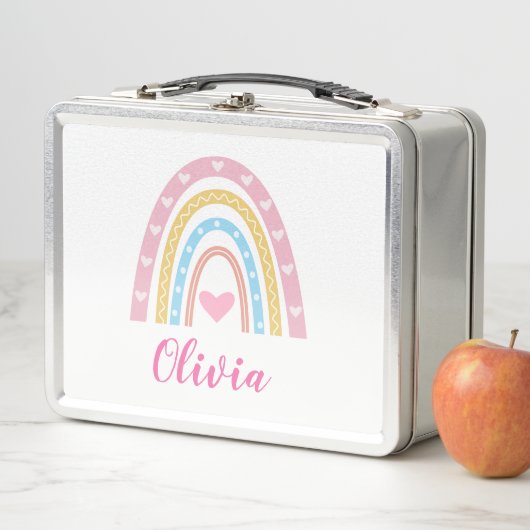 Pastel boho regenboog en harten Custom School (In situ)