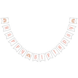 Pastel Boho regenboog meisjes gelukkig verjaardag Vlaggetjes