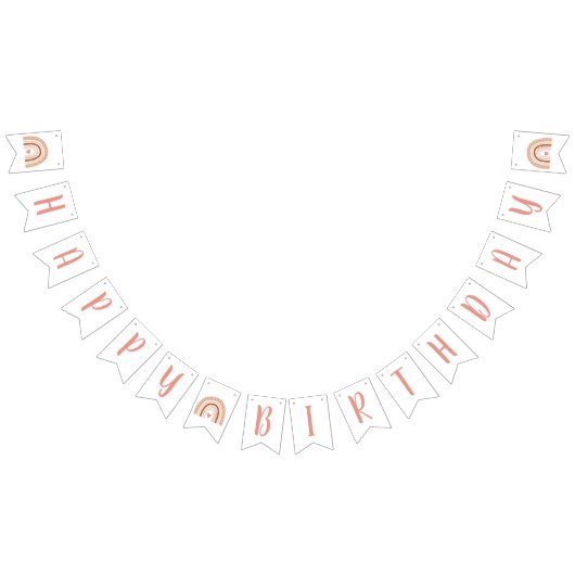 Pastel Boho regenboog meisjes gelukkig verjaardag Vlaggetjes (Alle)