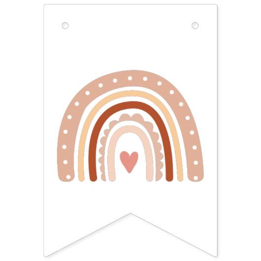 Pastel Boho regenboog meisjes gelukkig verjaardag Vlaggetjes (Eerste vlag)