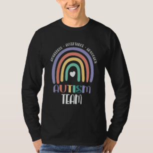 Pastel Boho Regenboog Trots Team Autisme Familie M T-shirt