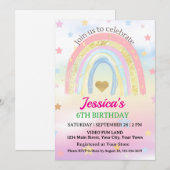 Pastel Boho Regenboog Verjaardagsfeestje Kaart (Voorkant / Achterkant)