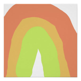 pastel boho rood geel groen oranje abstract moder perfect poster