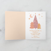 Pastel BOHO Schattigee Bomen Vrolijk kerstfeest Feestdagen Kaart (Binnen)