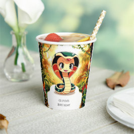 Pastel Boho Snake Verjaardag Papieren Bekers