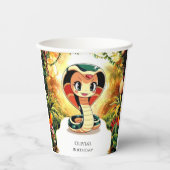 Pastel Boho Snake Verjaardag Papieren Bekers (Voorkant)