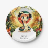 Pastel Boho Snake Verjaardag Papieren Bordje (Voorkant)