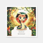 Pastel Boho Snake Verjaardag Servet (Voorkant)