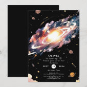 Pastel Boho Space Verjaardag Kaart (Voorkant / Achterkant)