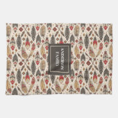 Pastel Boho Towel Classic Ethnic Kitchen Style Theedoek (Horizontaal)