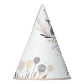 Pastel Boho Uil en Ballonnen Verjaardag Feesthoedjes (Links)