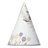 Pastel Boho Uil en Ballonnen Verjaardag Feesthoedjes (Links)
