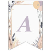 Pastel Boho Uil en Ballonnen Verjaardag Vlaggetjes (Derde vlag)