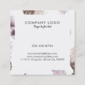 Pastel boho veren patroon vierkante visitekaartje (Achterkant)