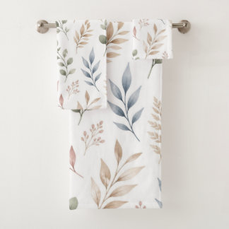 Pastel Boho Waterverf Botanisch Gebladerte Bad Handdoek