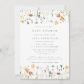 Pastel Boho Wilde Bloem Baby Shower Uitnodiging (Voorkant)
