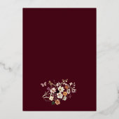 Pastel Boho Wilde Bloem Landelijke Burgundy Bruilo Folie Uitnodiging (Achterkant)