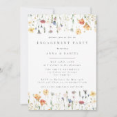 Pastel Boho Wilde Bloem Verlovingsfeest Kaart (Voorkant)