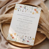Pastel Boho Wildflower Graduation Party Kaart