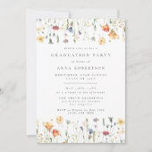 Pastel Boho Wildflower Graduation Party Kaart (Voorkant)