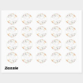 Pastel Boho Wildflower Wedding Ronde Sticker (Vel)