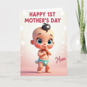 Pastel Bokeh Baby Kaart