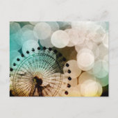 Pastel bokeh blue ferris wheels Carnival Briefkaart (Voorkant)