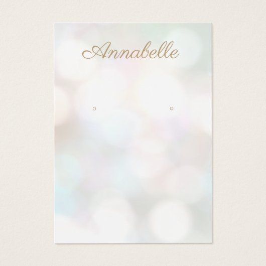 Pastel Bokeh Jewelry Earring Display Card Visitekaartje (Voorkant)