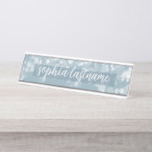 Pastel Bokeh Pattern with Handwritten Signature Bureau Naambordje (Voorkant)