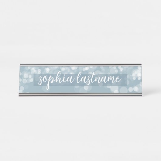 Pastel Bokeh Pattern with Handwritten Signature Bureau Naambordje (Voorkant)