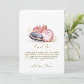Pastel Bonjour Bébé French Macarons Baby shower Bedankkaart (Staand voorkant)
