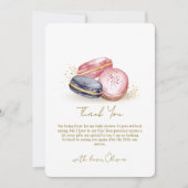 Pastel Bonjour Bébé French Macarons Baby shower Bedankkaart (Voorkant)