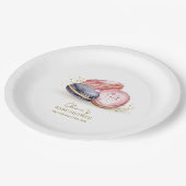 Pastel Bonjour Bébé French Macarons Baby shower Papieren Bordje (Gekanteld)