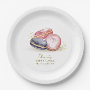 Pastel Bonjour Bébé French Macarons Baby shower Papieren Bordje