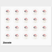 Pastel Bonjour Bébé French Macarons Baby shower Ronde Sticker (Vel)
