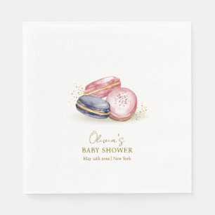 Pastel Bonjour Bébé French Macarons Baby shower Servet